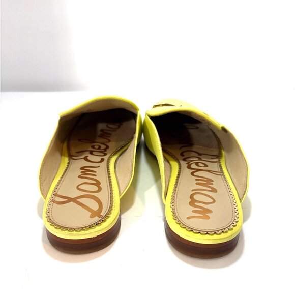 Sam Edelman Yellow Leather Slip-On Loafers With Gold Bit Detail Size 9.5 - Picture 3 of 6